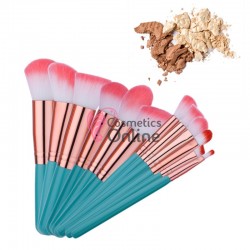 Pensule de Make-up 12 bucati Turcoaz Fantasy Profesionale 